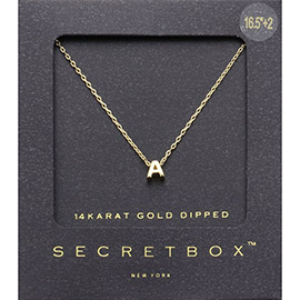 -A- Secret Box _ 14K Gold Dipped Monogram Pendant Necklace